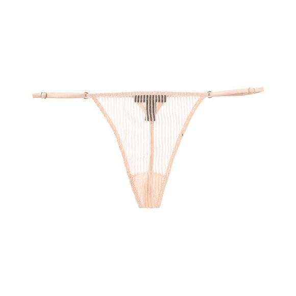 Kiki De Montparnasse Womens  Sheer Striped Lace G-String, Pink - Picture 1 of 3